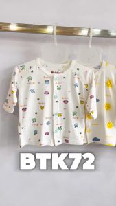 Áo sơ sinh Babiboo áo sơ sinh dài tay cài giữa chất viscose mềm mịn mát họa tiết đáng yêu BTK72