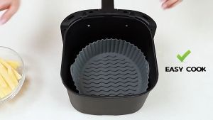 Silicone Air Fryer Basket Heat Resistant Microwave Oil-proofing Air Fryer Liners Reusable Non-Stick Baking Tray Silicone Air Fryer Tray