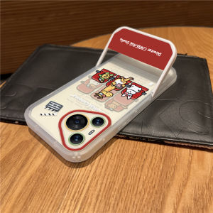 Cartoon Popcorn Animal Phone Case Silicone Full Cover Anti-Fall for VIVOX60PRO X50 T1x Portable T2 X30Pro X27 Silicone X23 Stand X21 Rear Fingerprint Protection