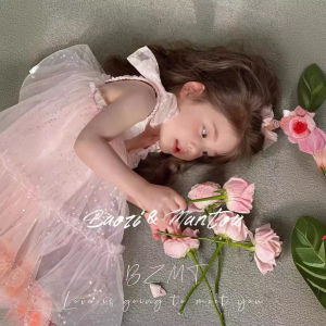 Princess Style Butterfly Knot Pink Tulle Skirt Dress Summer New Arrival Childrens Clothing Girls Dress Vest Dress Saree