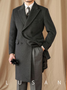 Vintage Double Breasted Wool 800g Mens Coat