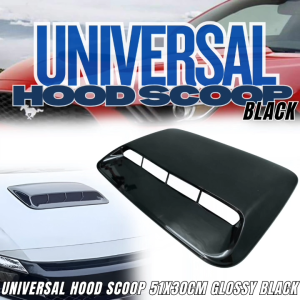 GCAO UNIVERSAL 51X30CM CAR AIR FLOW INTAKE HOOD SCOOP GLOSSYBLACK (12188)