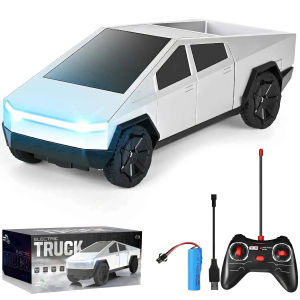 Xe Điều Khiển Từ Xa Cybertruck Pickup 4WD Địa Hình Tỷ Lệ 1:24 Có Đèn LED Động Cơ Kép 27Mhz Tốc Độ Cao Quà Tặng Cho Bé Trai.