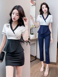Elegant Massage Therapist Womens Uniform Health Preservation Summer New Arrival Chinese Style Workwear Comfortable Fabric