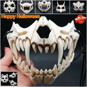 Halloween Dragon God  Long Teeth Demon Cosplay Mask Eco-friendly Animal Theme Party Animal Skull Mask Halloween Props Accessor