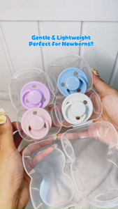 Coral Babies 2PCS Newborn Orthodontic Pacifier Set with Case Gentle & Portable