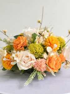 Artificial Flowers round Table Decorations Luxury Style Rose Flowers for Business Meetings Hotels Restaurants Desktop Decor