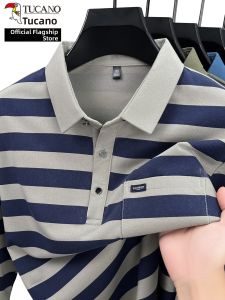 TUCANO | Striped Long-sleeve Polo-collar Casual Dad T-shirt