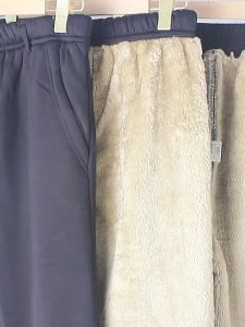 Thickened and Plush Loose Fitting Mens Pants for Elderly