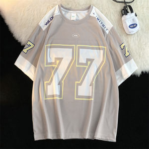 American Sports Basketball Wear Short Sleeve Mens Summer Loose Fashion Brand Hip Hop Casual Tops Boys Half Sleeve Jersey T-shirt