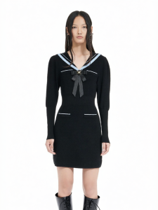 Embroidered Knitted Dress