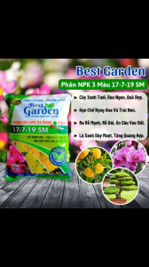 Phân NPK Đa Năng 3 Màu Cao Cấp 17-7-19 SM Gói 1kg | Best Garden NPK 3 Màu Cây Xanh Quả Đẹp