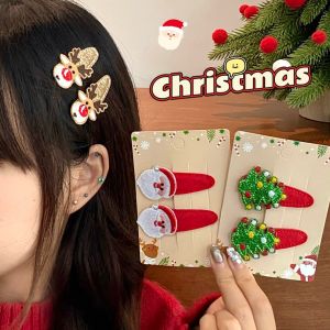 2/10 Pcs Christmas Decoration Bangs Clip Creative Plush BB Clip Versatile Broken Hair Clip Headpiece Hair Clip