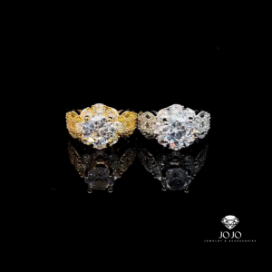 N1386 Nhẫn nữ thiết kế kim tiền-đính đá CZ cao cấp JOJO