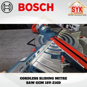 SYK Bosch GCM 18V-216D Cordless Sliding Miter Saw Solo Wood Cutting Machine Mesin Potong Kayu Papan 0601B51080