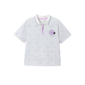 PUMA | Kids Girls Polo-style Short-sleeved T-Shirt Thin Striped Printed