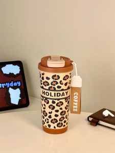 Cốc Cà Phê Cách Nhiệt Họa Tiết Da Báo Cho Nữ Cốc Đi Du Lịch Có Ống Hút Cốc Đựng Nước Di Động Cốc Đựng Cà Phê 550ml