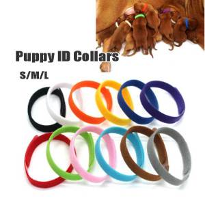 12Pcs Adjustable Puppy ID Collars Whelping ID Collar Bands For Pet Dog Cat Puppy Rabbit