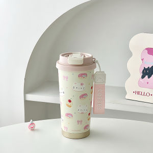 Dual Opening Cute Cat Design Thermal Insulated Cup 316 Stainless Steel