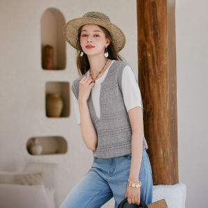 XIANGYING | Layered Short Sleeve Knit Top