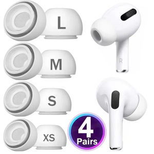 ซิลิโคนปลายหูนิ่ม4คู่สำหรับ Apple AirPods Pro 1st รุ่น2nd ที่อุดหูเปลี่ยนได้อินเอียร์ฝาครอบกันขีดข่วน Xs/s/m/l