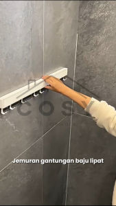 COSY Jemuran Gantungan Baju Lipat Dinding Kualitas Tinggi / Jemuran Balkon Gantungan Baju Sepatu Serbaguna Multifungsi / Jemuran Gantungan Baju Hanger Apartment