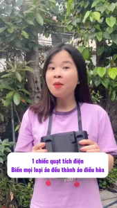 Quạt Áo Điều Hòa Tích Điện Quạt Đeo Thắt Lưng Đeo Cổ Mini Motor 2 Phản Lực 4 Cấp Độ Gió Pin Chuẩn Lithium 20.000mAh