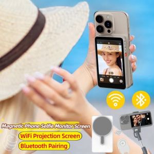 Phone Selfie Monitor Screen Wireless Magnetic Mount Vlog Phone Rear Camera Selfie WiFi Bluetooth Connection for Selfie Live