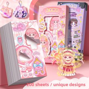 Kababear Princess Costume Change Stickers Children Girls Toys Cartoon Ancient Style Characters DIY Dress up Stickers