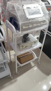 Black Spa/Salon Trolley with 4 drawers 12th Anniversary Brand Code B12-ST008 Dimensions LxWxH 18x16x31 inches.