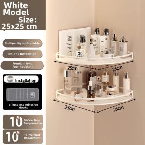 Fan-shaped Corner Wall-mounted Bathroom Storage Rack