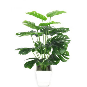 1/3pcs Artificial Plant Green Palm Leave Monstera Home Garden Living Room Bedroom Balcony Decoration Tropical Plastic Fake Plant