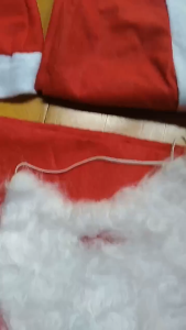 [Lightning delivery] Trendy Polyester White and Red Adults For Men Belt Hat Santa Claus Costume Cosplay Suits Christmas Clothes