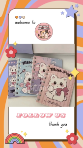 4pcs Buku Tulis A7 Memo Kecil Motif Kucing Lucu MB0162