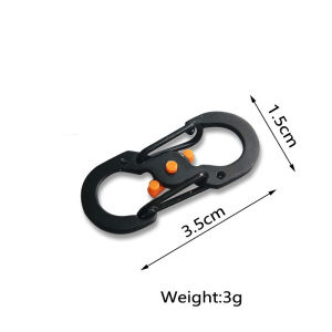 คาราบิเนอร์  ห่วงตัวS ล็อกได้ ห่วงสแตนเลส ขนาดเล็กน้ำหนักเบา รับน้ำหนักได้ไม่เกิน 1.4kg