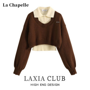 La Chapelle | Academic Style Polo Neck Long Sleeve Knit Sweater Short Sleeve