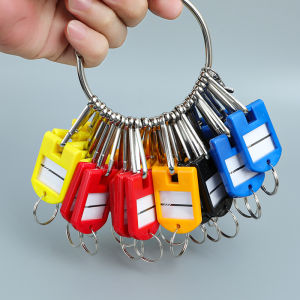 Door Key Tag Key Chain Key Plate Key Chain Multi-Functional Stainless Steel Storage Management 8-Shaped Buckle
