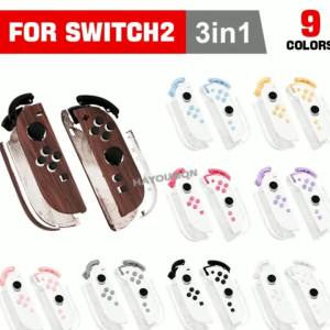 DIY Replacement Housing Shell Case for NS2 Switch 2 Joycons Faceplate Back Case + ABXY Direction Buttons + 2 TMR Joysticks