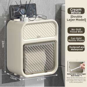 ZHIZHOU | Bathroom Toilet Paper Holder Wall-mounted Drill-free Waterproof