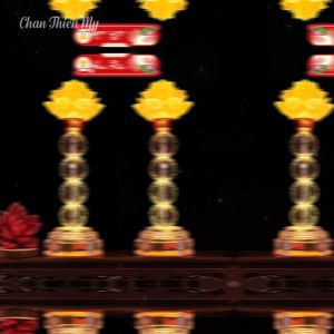 Đèn Thờ Hoa Sen Lưu Ly Nhiều Màu CHÂN THIỆN MỸ Trang Trí Bàn Thờ Phật Gia Tiên HSLL-10