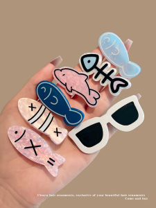 Cute Cartoon Fish Bone Hair Clip for Girls Ins Trendy Side Bun Pin Japanese and South Korean Style Hair Accessories