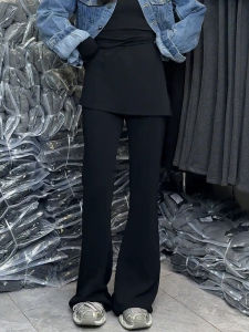 High Waist Black Bell Bottoms Womens Casual Pants Spring 2025 New Style Flared Trousers Korean Style Commute Wind