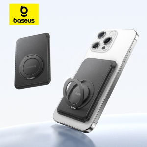 BASEUS | Baseus Magnetic Wallet Card Holder for iPhone 17 MagSafe PU Leather Phone Case with 360° Rotating Stand Bank ID Card Cover Case