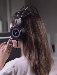 MKEPS Gaming Headphones LED Wired Headset Noise Canceling With Microphone For PC Laptop Computer