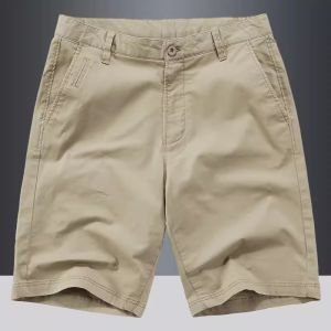 Summer Casual Cotton Camouflage Mens Shorts Workwear Utility Pockets Beach Pants Loose Fit Straight Leg Military Green