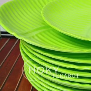 6 PCS PIRING SAJI DAUN ULIR TIMBUL MELAMIN SNI 9INCH