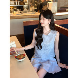Linen Embroidered and Pleated Outfit Set
