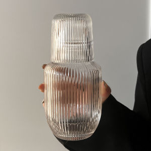 Retro Sun Pattern Glass Water Cup Set Milk Juice Drink Transparent Relief Cup European Style round Shape Universal Use