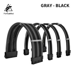FormulaMod NCK2 Series PSU Extension Cable Kit  Solid Color Cable Mix Combo 300mm ATX24Pin PCI-E8Pin CPU8Pin With Combs