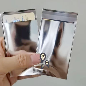 Opaque Aluminum Foil Silver Self-Adhesive Bag South Korea Outlet Card Sleeve Sealing Paste Sub-Packaging Bar Protection Packaging Bag Blind Bag